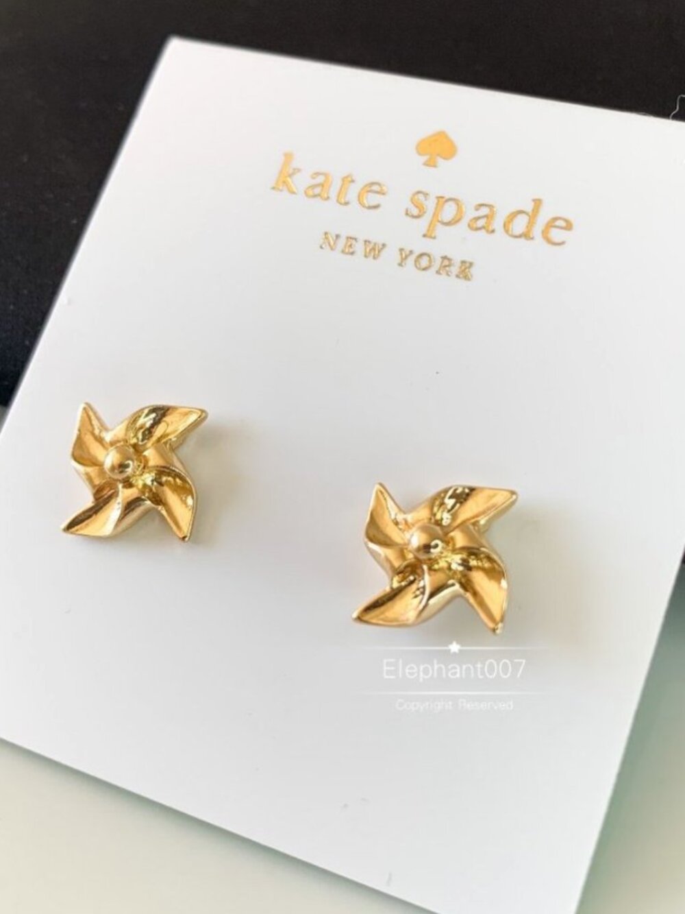 Kate Spade New York Gold Tone Pinwheel Flower Stud Earrings